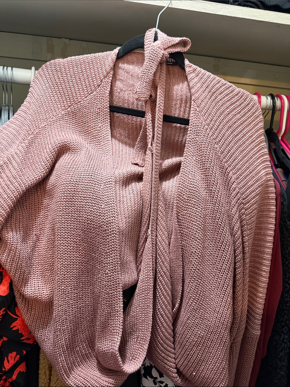 Soft Knit Pink Women's wrap sweater Sweater